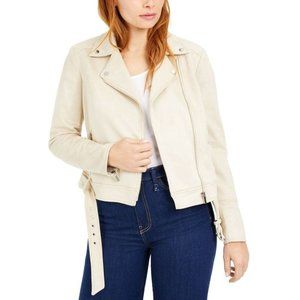 NWT BAR III WOMENS FAUX SUEDE ETHEREAL EARTH MARCONA ALMOND JACKET M